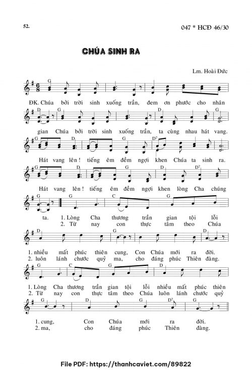 Chúa sinh ra - Lm. Hoài Đức - trang 1