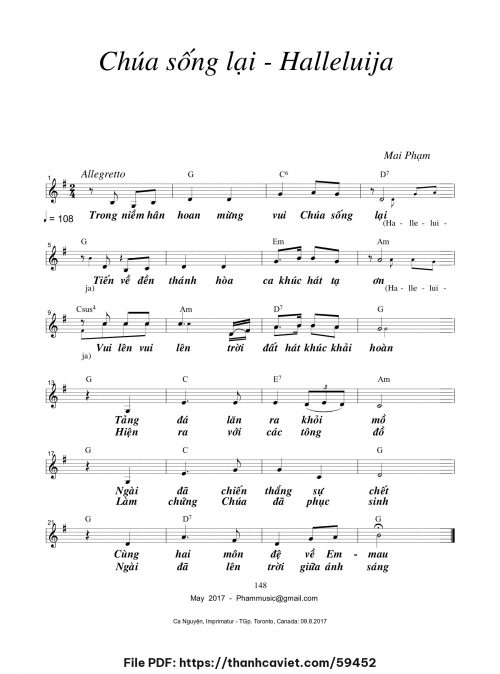 Chúa sống lại – Hallelujah - Mai Phạm - trang 1