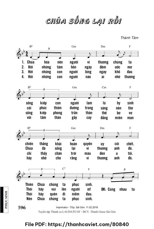 Chúa sống lại rồi - Lm. Thành Tâm - trang 1