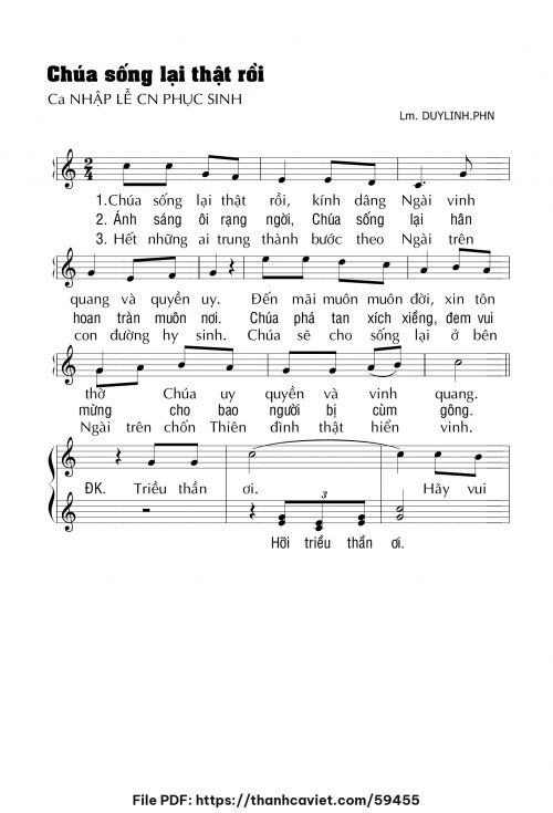 Chúa sống lại thật rồi - Lm. DUYLINH.PHN - trang 1