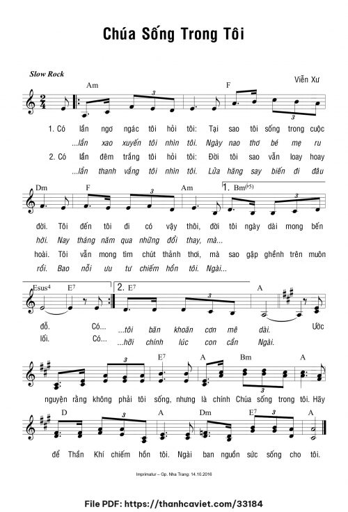 Chúa sống trong tôi - Viễn Xứ - trang 1