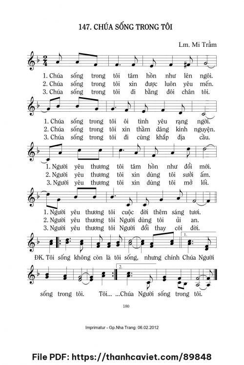 Chúa sống trong tôi - Lm. Mi Trầm - trang 1