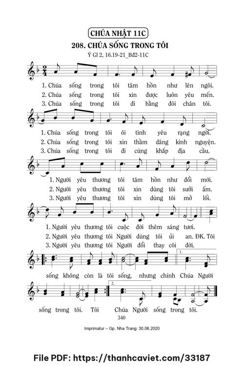 Chúa sống trong tôi [CN11 TNC] – - Lm. Mi Trầm - trang 1