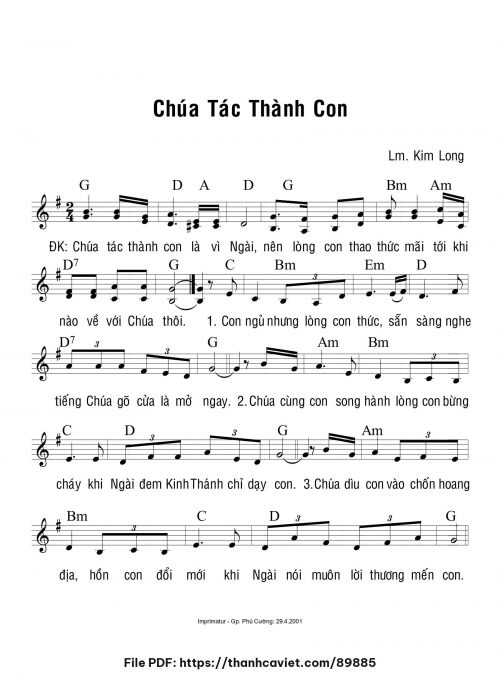 Chúa tác thành con - Lm. Kim Long - trang 1