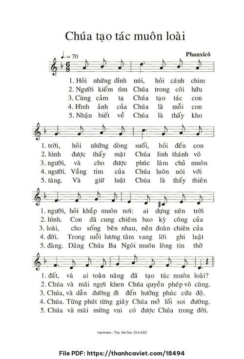 Chúa tạo tác muôn loài - Phanxicô - trang 1