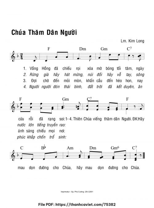 Chúa thăm dân người - Lm. Kim Long - trang 1