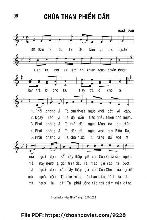 Chúa than phiền dân - Lm. Bạch Vân - trang 1