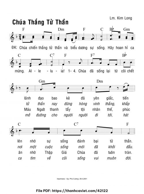 Chúa thắng tử thần - Lm. Kim Long - trang 1