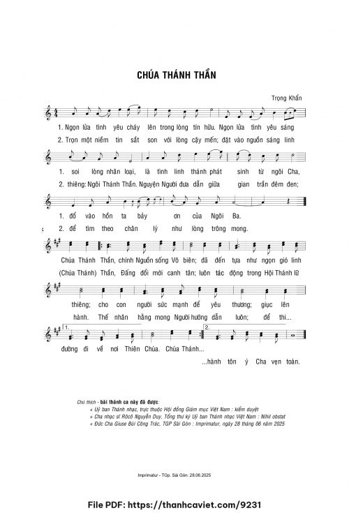Chúa Thánh Thần - Lm. Trọng Khẩn - trang 1