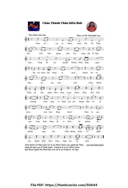 Chúa Thánh Thần hiển linh - Trần Kim Lan - trang 1