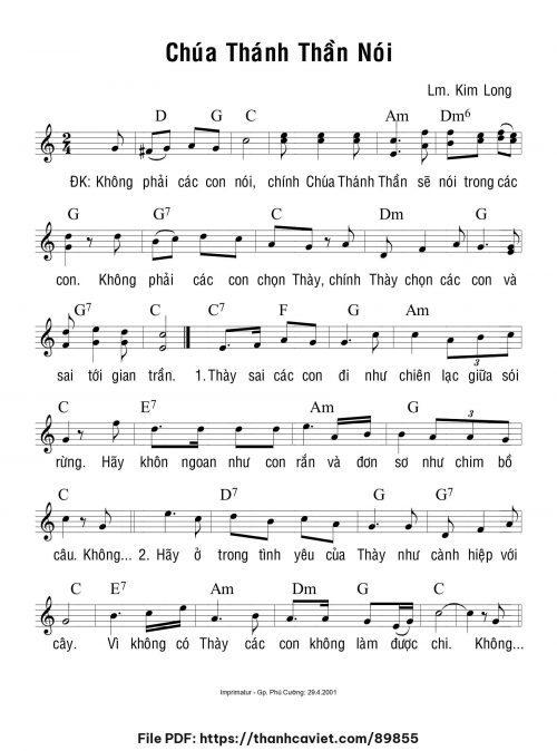 Chúa Thánh Thần nói - Lm. Kim Long - trang 1