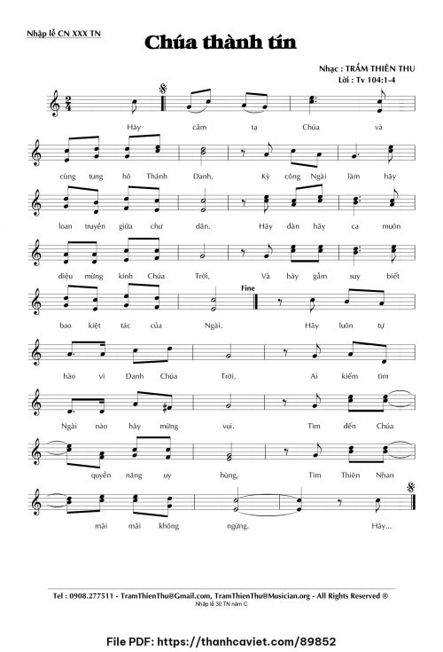 Chúa thành tín - Trầm Thiên Thu - trang 1