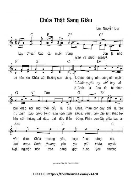 Chúa thật sang giàu - Lm. Nguyễn Duy - trang 1