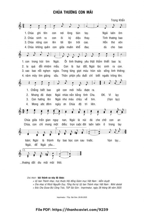 Chúa thương con mãi - Lm. Trọng Khẩn - trang 1