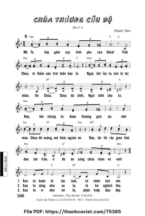 Chúa thương cứu độ - Lm. Thành Tâm - trang 1