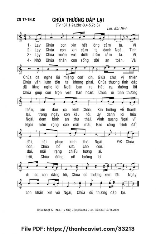 Chúa thương đáp lại - Lm. Bùi Ninh - trang 1