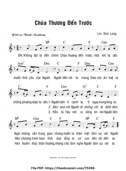 Chúa thương đến trước - Lm. Kim Long - trang 1
