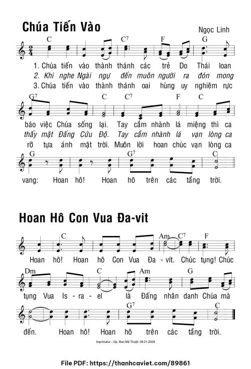Chúa tiến vào - Ngọc Linh - trang 1