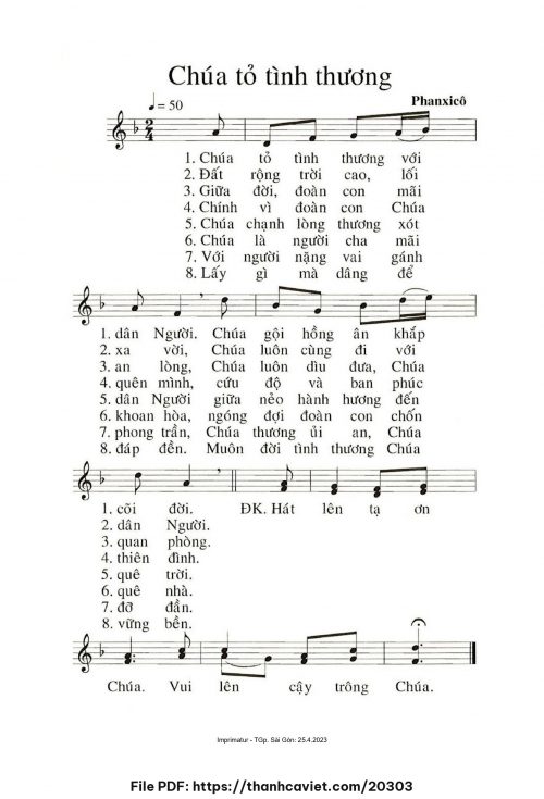 Chúa tỏ tình thương - Phanxicô - trang 1