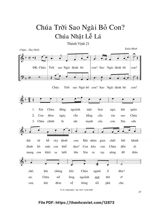 Chúa Trời sao Ngài bỏ con? [Chúa Nhật Lễ Lá ABC] - Xuân Minh - trang 1