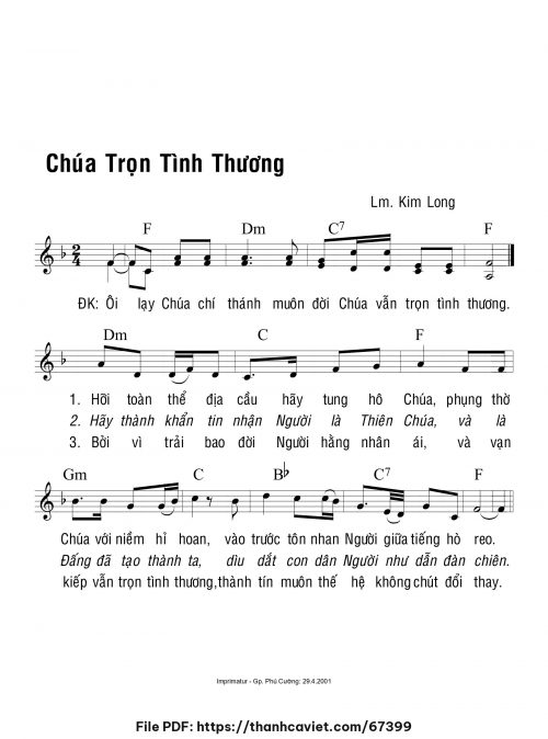 Chúa trọn tình thương - Lm. Kim Long - trang 1