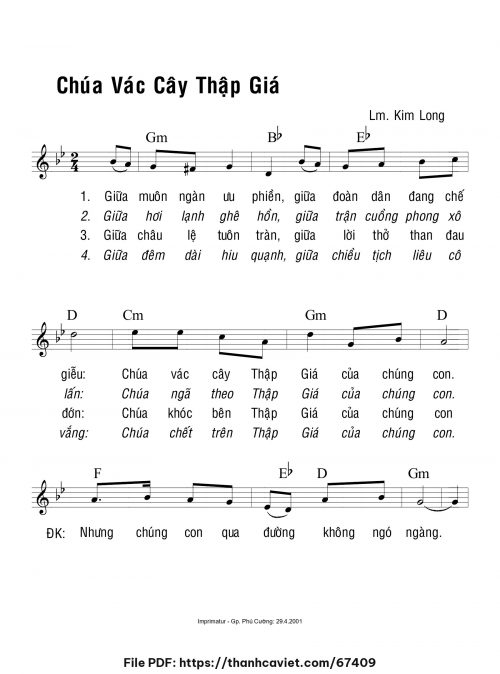 Chúa vác cây Thập Giá - Lm. Kim Long - trang 1