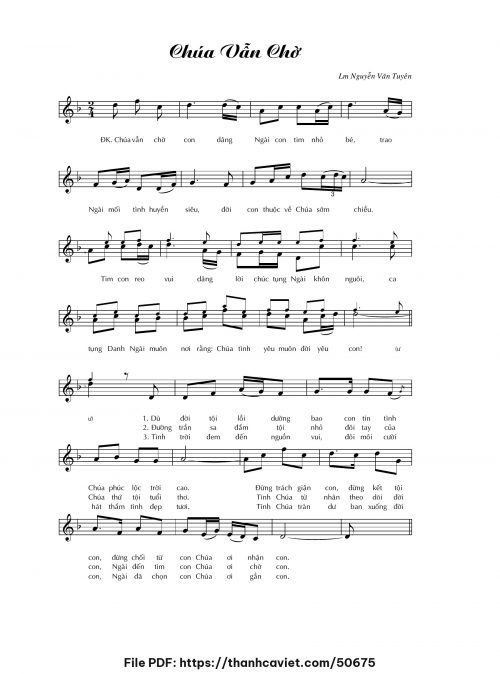 Chúa vẫn chờ - Lm. Nguyễn Văn Tuyên - trang 1