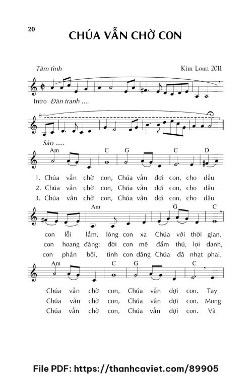 Chúa vẫn chờ con - Sr. Kim Loan - trang 1