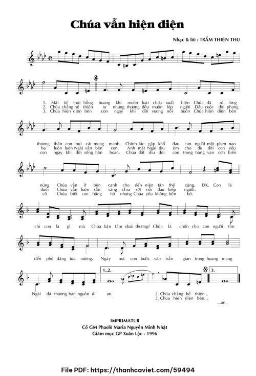Chúa vẫn hiện diện - Trầm Thiên Thu - trang 1