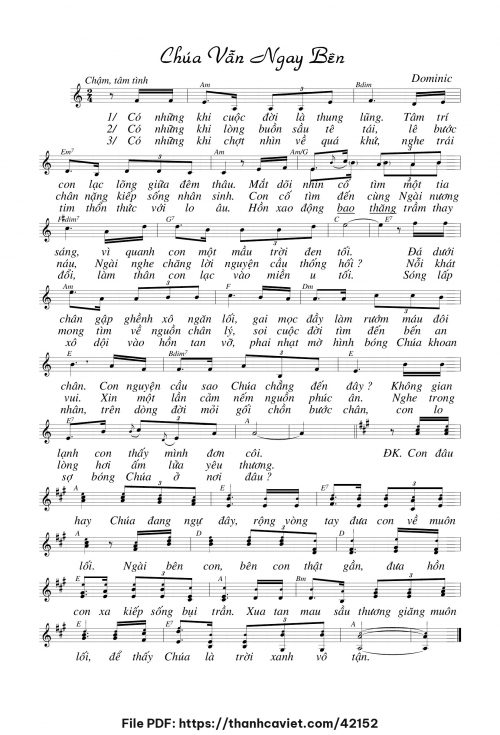 Chúa vẫn ngay bên - Lm. Dominic - trang 1