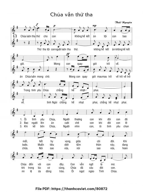 Chúa vẫn thứ tha - Lm. Thái Nguyên - trang 1
