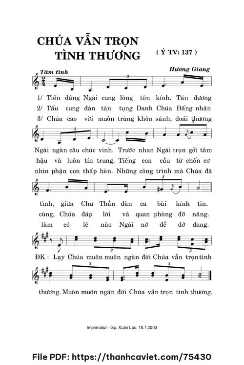 Chúa vẫn trọn tình thương - Hương Giang - trang 1