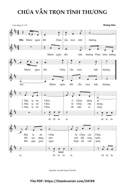 Chúa vẫn trọn tình thương - Hoàng Đan - trang 1