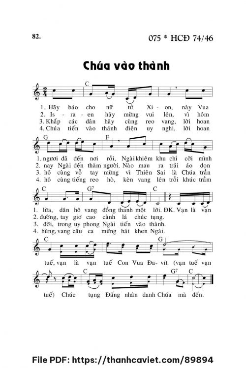 Chúa vào thành - Lm. Vũ Mộng Thơ - trang 1