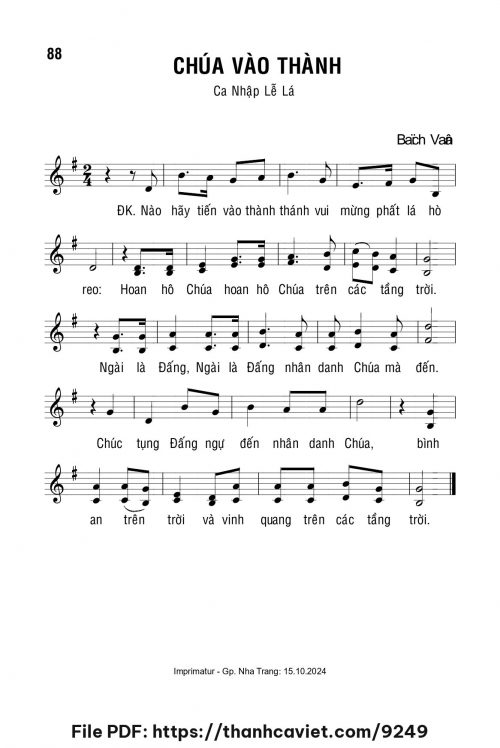 Chúa vào thành - Lm. Bạch Vân - trang 1