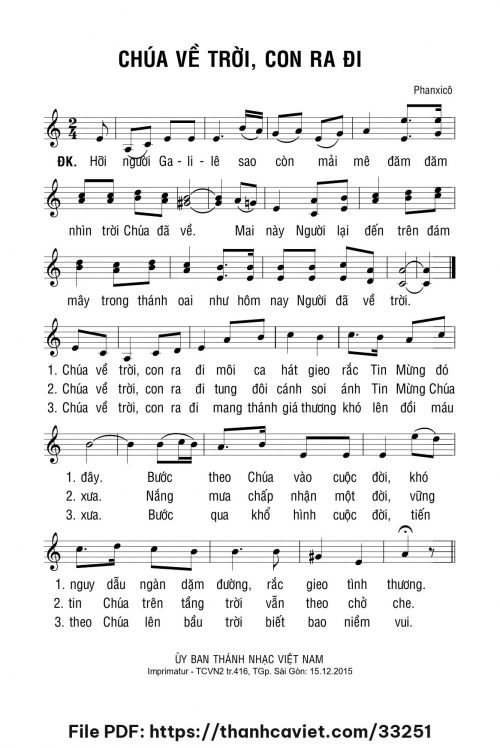 Chúa về trời, con ra đi - Phanxicô - trang 1