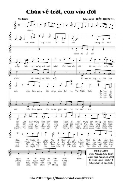 Chúa về Trời con vào đời - Trầm Thiên Thu - trang 1