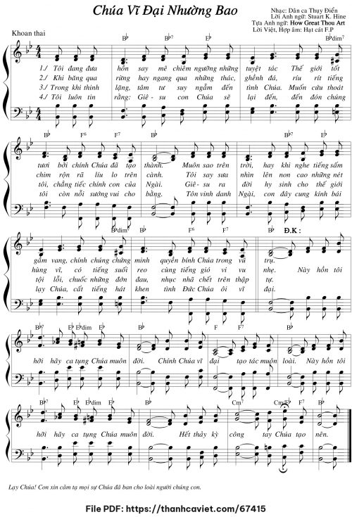Chúa vĩ đại nhường bao - Hạt Cát (Nhạc Ngoại, lời Việt) - trang 1