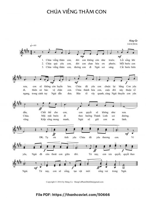Chúa viếng thăm con - Hưng Ca - trang 1
