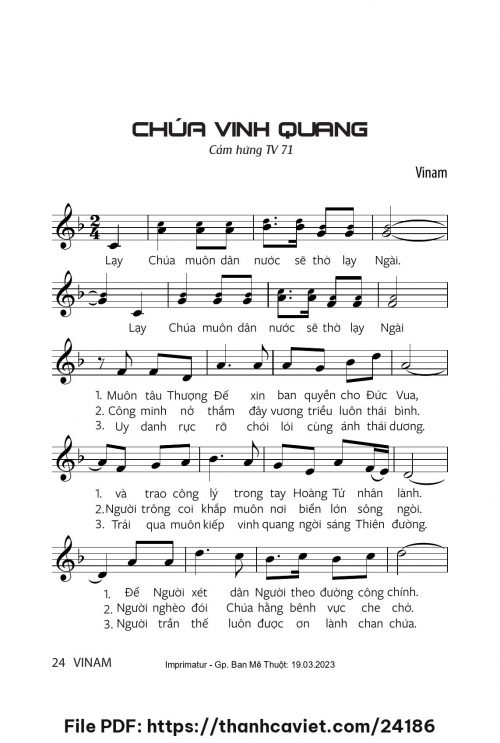 Chúa vinh quang - Vinam - trang 1