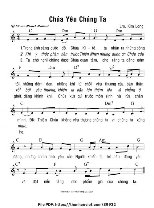 Chúa yêu chúng ta - Lm. Kim Long - trang 1