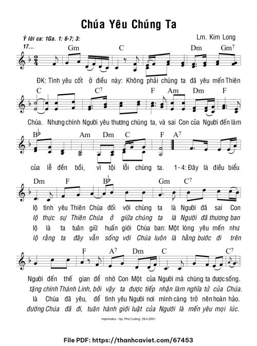 Chúa yêu chúng ta - Lm. Kim Long - trang 1