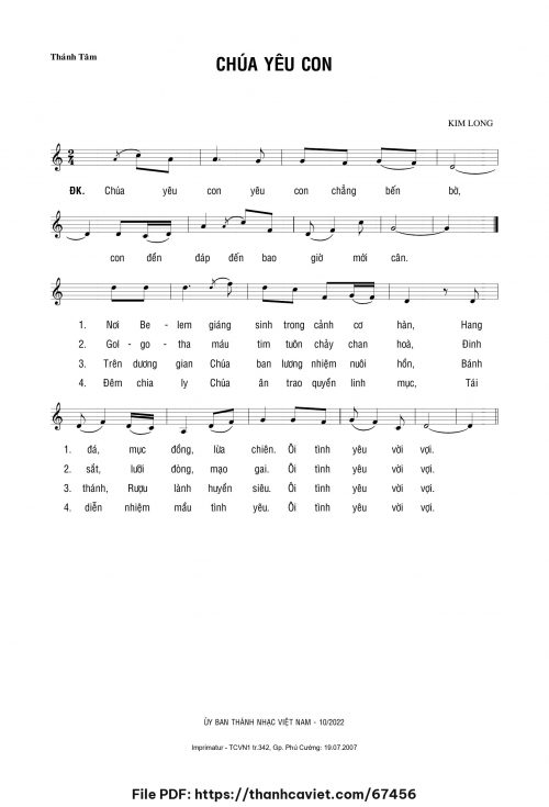 Chúa yêu con - Lm. Kim Long - trang 1
