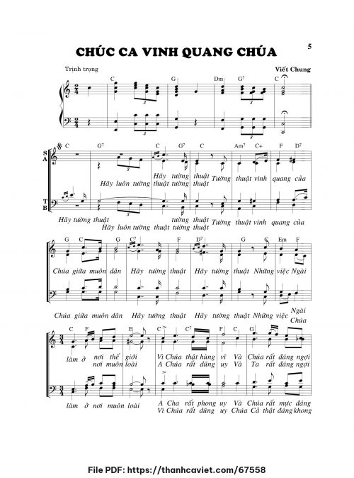 Chúc ca vinh quang Chúa - Viết Chung - trang 1