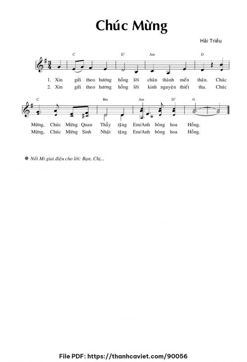 Chúc mừng - Hải Triều - trang 1