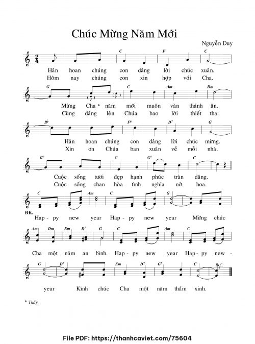 Chúc Mừng Năm Mới - Lm. Nguyễn Duy - trang 1