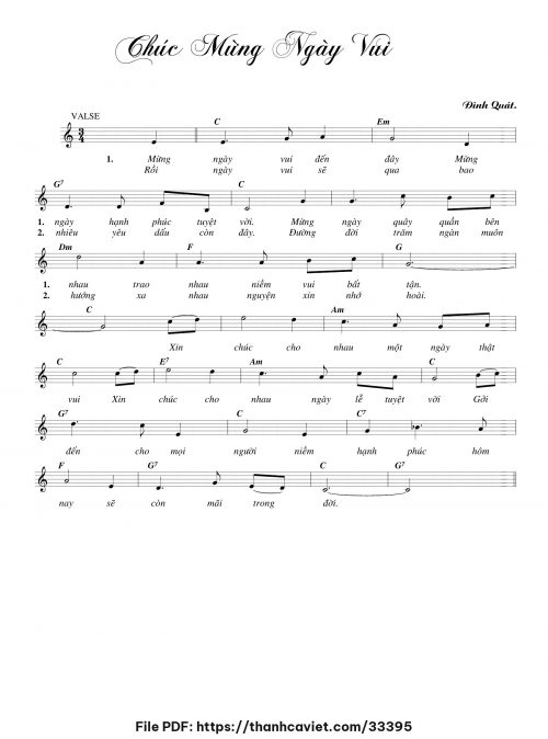 Chúc mừng ngày vui - Đình Quát - trang 1