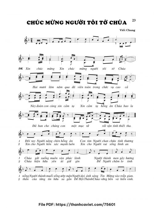 Chúc mừng người tôi tớ Chúa - Viết Chung - trang 1