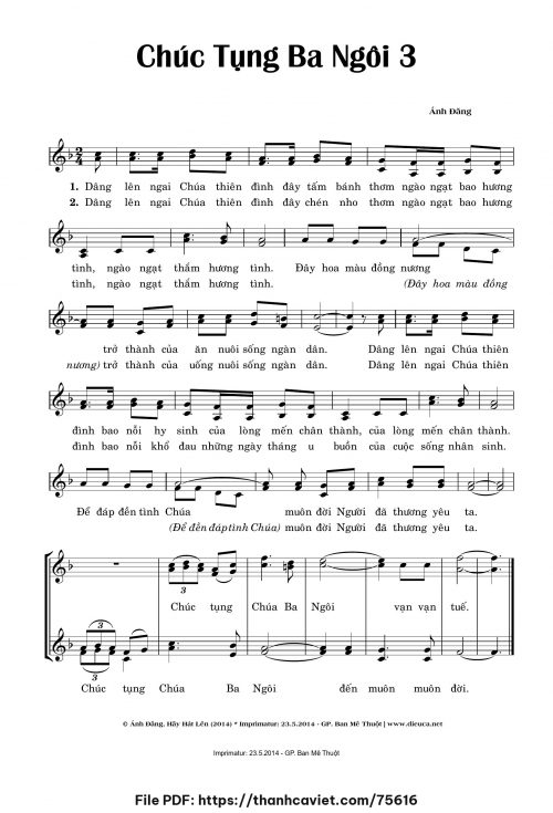 Chúc tụng Ba Ngôi 3 - Lm. Ánh Đăng - trang 1