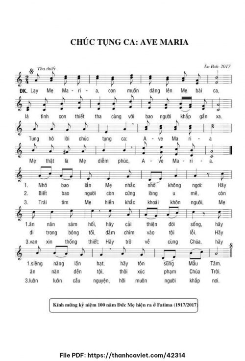 Chúc tụng ca: Ave Maria - Lm. Ân Đức - trang 1